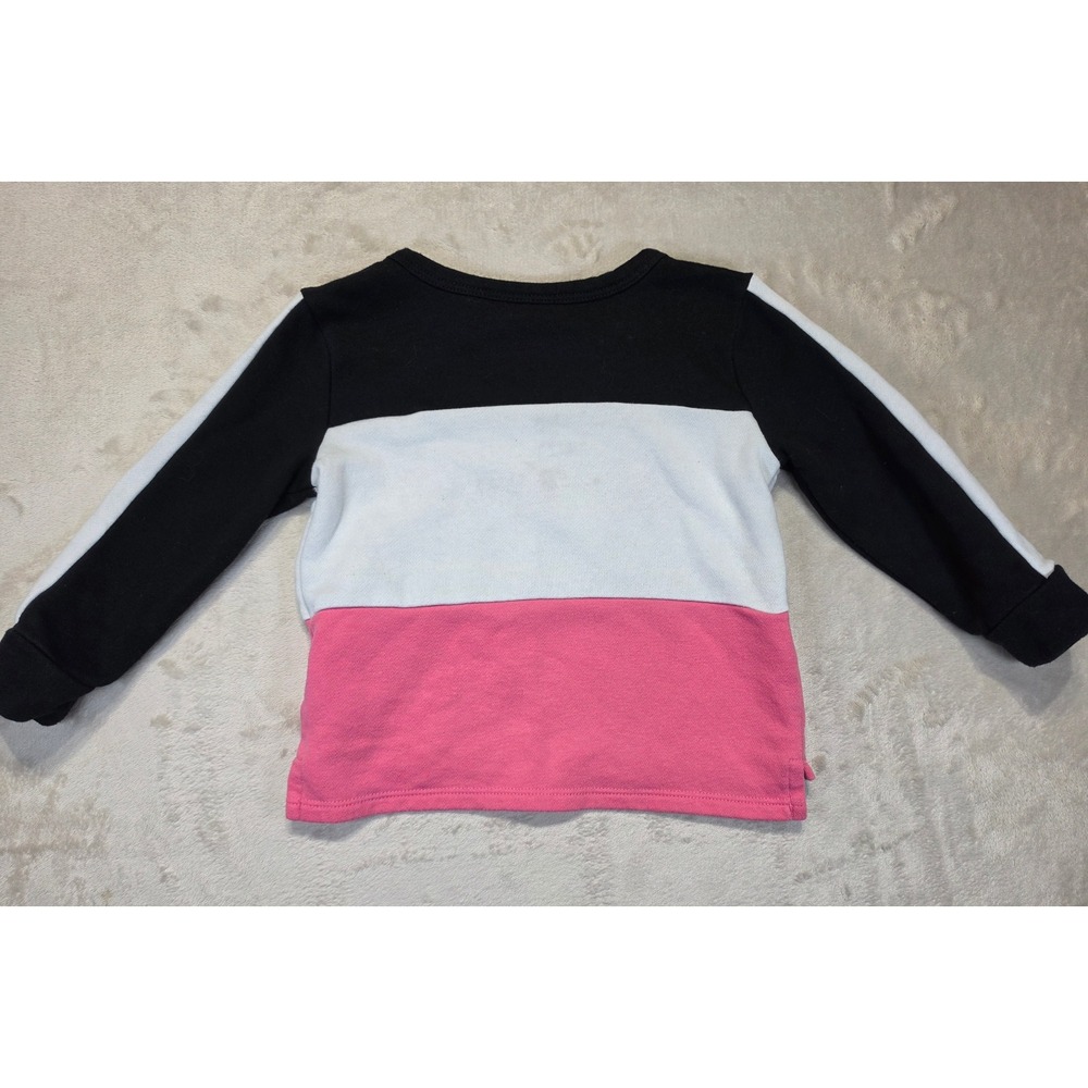 The‎ Childrens Place Girls Heart Colorblock Fleece Sweatshirt Pink Black 18-24M - Picture 2 of 5